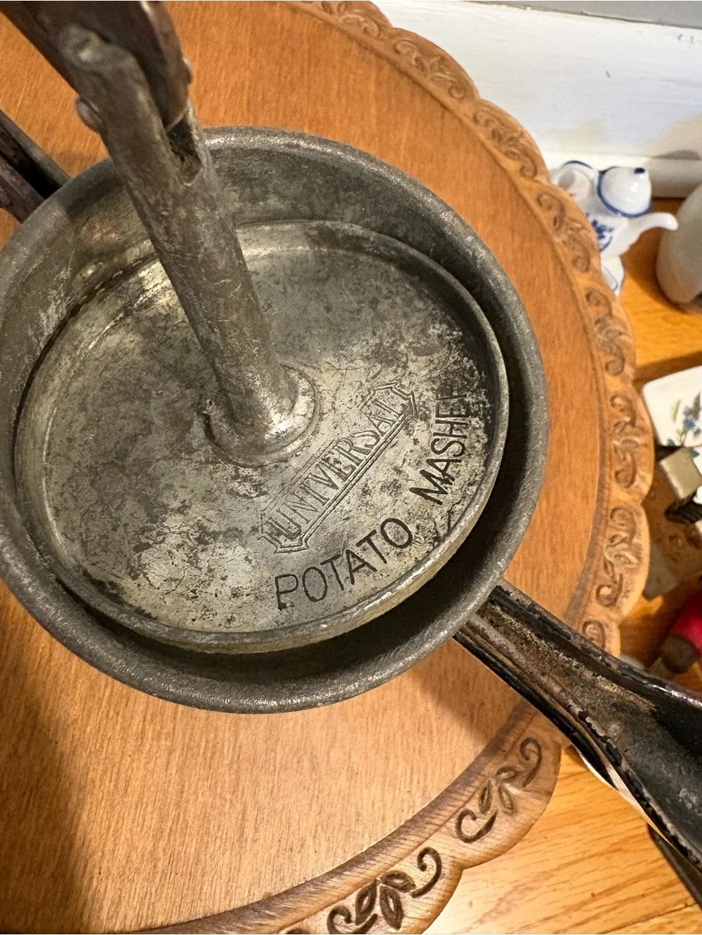 Black Metal Potato Ricer / Food Press - vintage